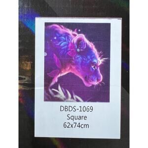 Distracted by Diamonds Art Kit “PINK LION" 24"/29” SQUARE NEW OPEN BOX